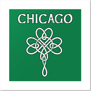 Chicago Irish Celtic Knot St Patrick's Day Posters and Art